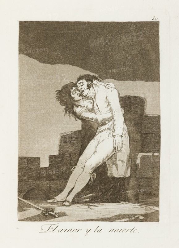 El amor y la muerte.; Los Caprichos, pl.10, 1799. Creator: Francisco Goya.