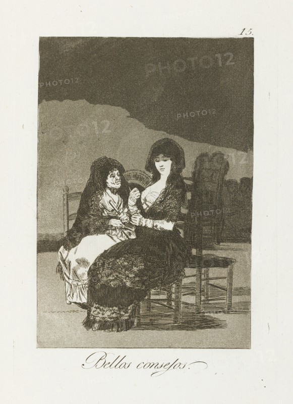 Bellos consejos.; Los Caprichos, pl.15., 1799. Creator: Francisco Goya.