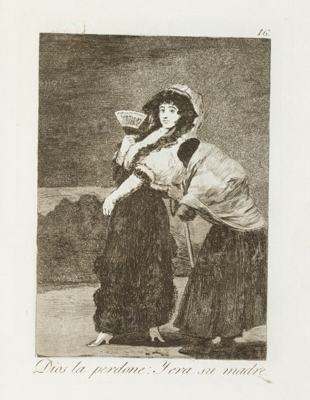 Dios la perdone: y era su madre.; Los Caprichos, pl.16., 1799. Creator: Francisco Goya.