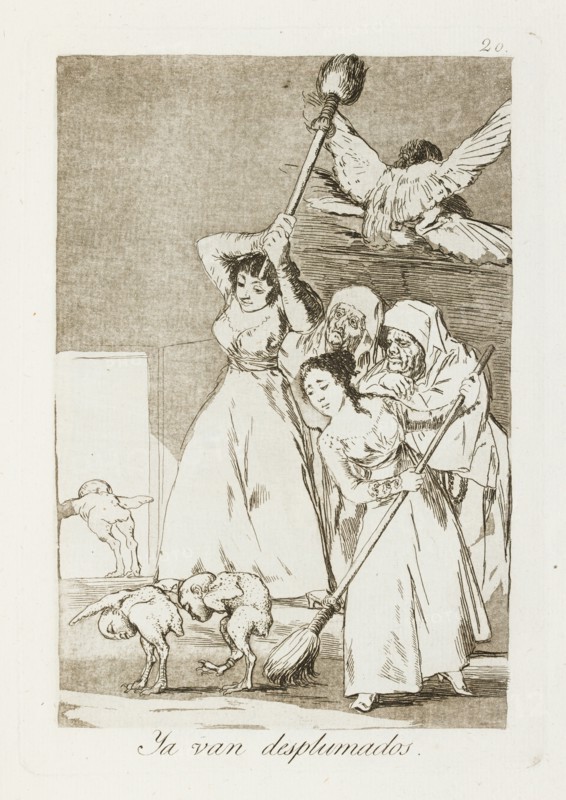 Y van desplumados.; Los Caprichos, pl.20., 1799. Creator: Francisco Goya.