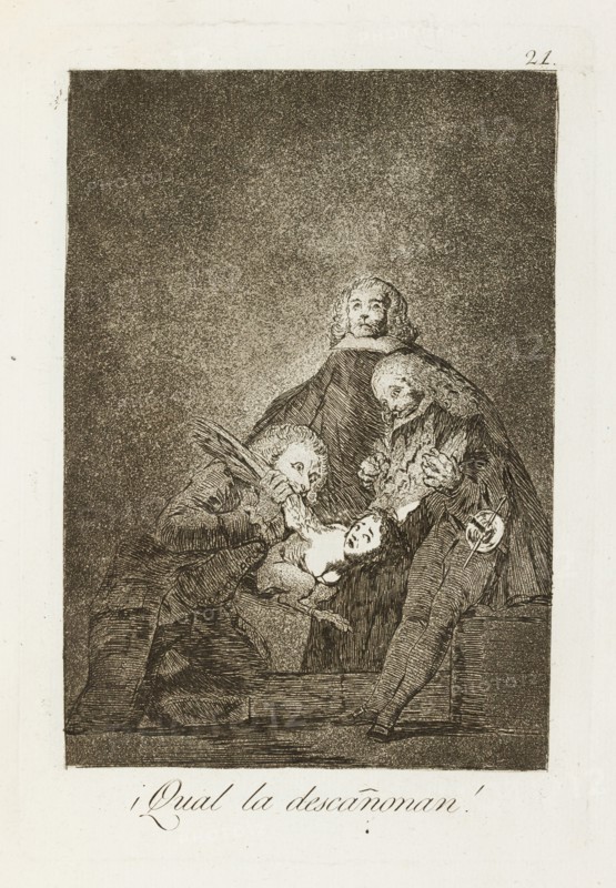 ¡Qual la descañonan!; Los Caprichos, pl.21, 1799. Creator: Francisco Goya.