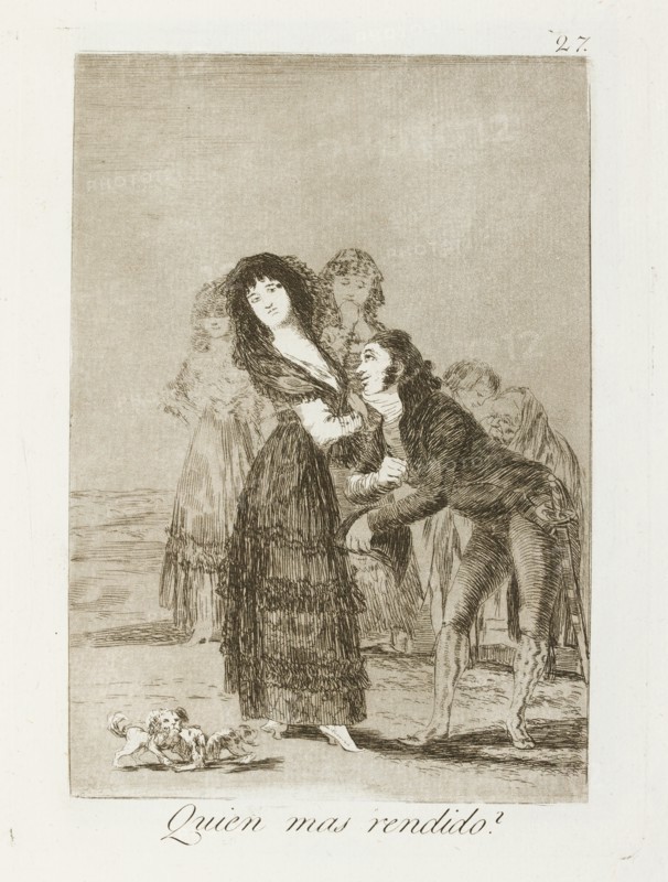 Quien mas rendido?; Los Caprichos, pl.27, 1799. Creator: Francisco Goya.