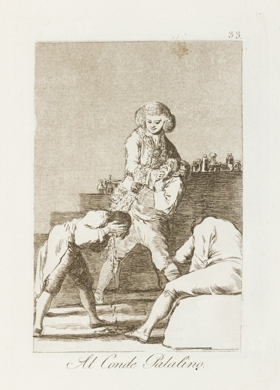 Al Conde Palatino,; Los Caprichos, pl.33, 1799. Creator: Francisco Goya.