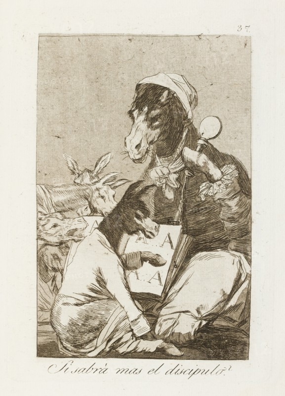 Si sabrá mas el discipulo?; Los Caprichos, pl.37, 1799. Creator: Francisco Goya.