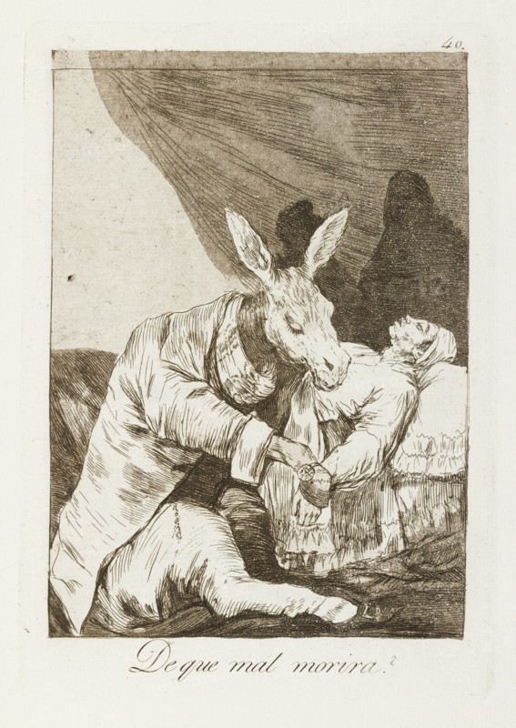 De que mal morira?; Los Caprichos, pl.40, 1799. Creator: Francisco Goya.