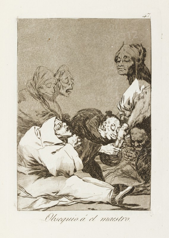 Obsequio á el maestro.; Los Caprichos, pl.47, 1799. Creator: Francisco Goya.