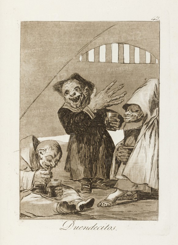 Duendecitos.; Los Caprichos, pl.49, 1799. Creator: Francisco Goya.