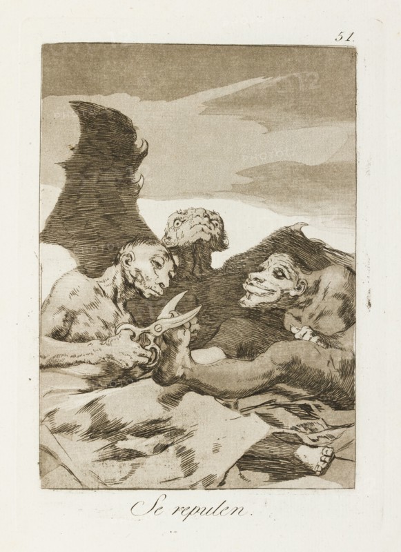 Se repulen.; Los Caprichos, pl.51, 1799. Creator: Francisco Goya.