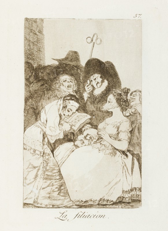 La filiacion.; Los Caprichos, pl.57, 1799. Creator: Francisco Goya.