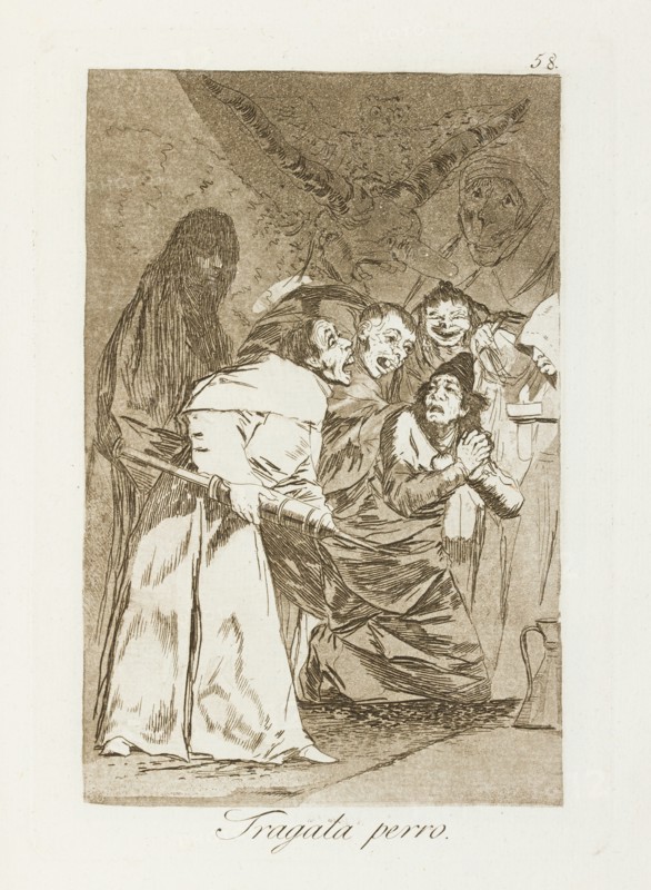 Tragala perro.; Los Caprichos, pl.58, 1799. Creator: Francisco Goya.