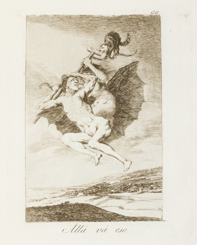 Allá vá eso.; Los Caprichos, pl.66, 1799. Creator: Francisco Goya.