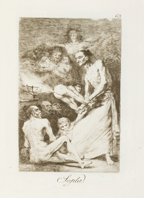 Sopla.; Los Caprichos, pl.69, 1799. Creator: Francisco Goya.