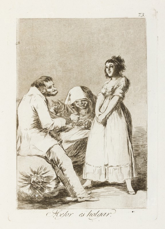 Mejor es holgar.; Los Caprichos, pl.73, 1799. Creator: Francisco Goya.