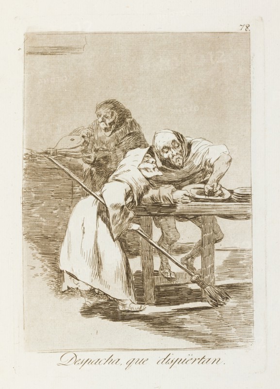 Despacha, que dispiértan.; Los Caprichos, pl.78, 1799. Creator: Francisco Goya.