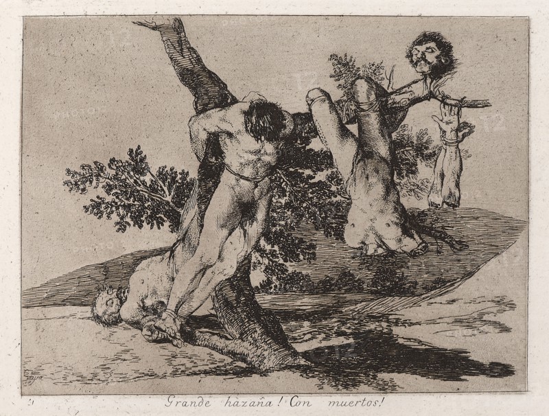 Grande hazaña! Con muertos!; Francisco Goya, Los Desastres de la Guerra, Madrid, 1863 (pl. 39). Creator: Francisco Goya.