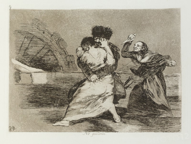 No quieren.; Los Desastres de la Guerra, Madrid 1863. Creator: Francisco Goya.