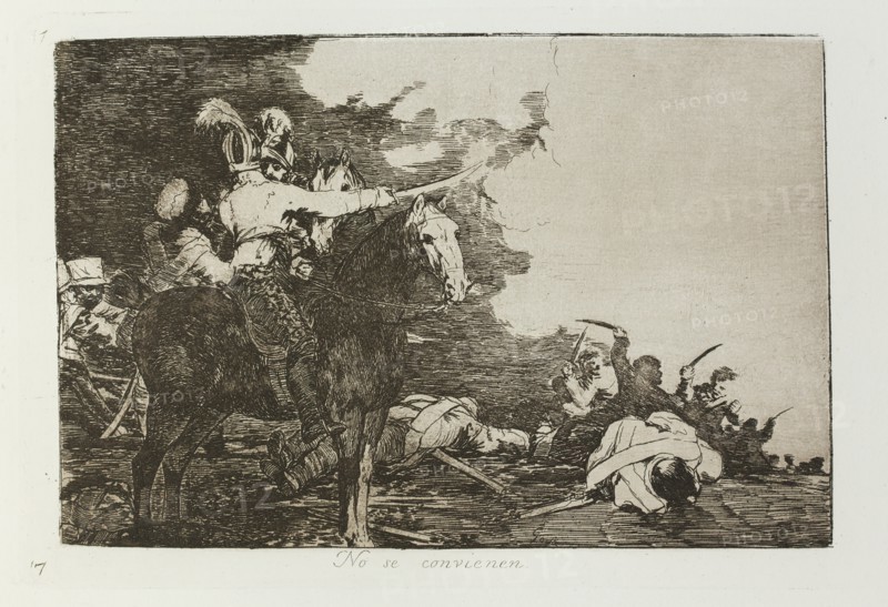 No se convienen.; Los Desastres de la Guerra, Madrid 1863. Creator: Francisco Goya.