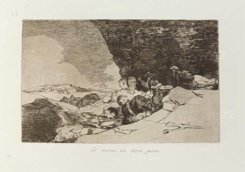 Lo mismo en otras partes.; Los Desastres de la Guerra, Madrid 1863. Creator: Francisco Goya.