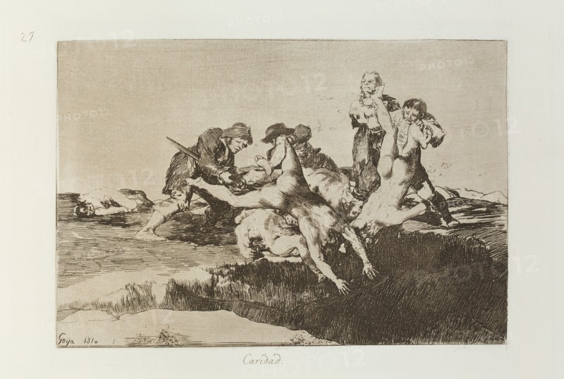 Caridad.; Los Desastres de la Guerra, Madrid 1863. Creator: Francisco Goya.