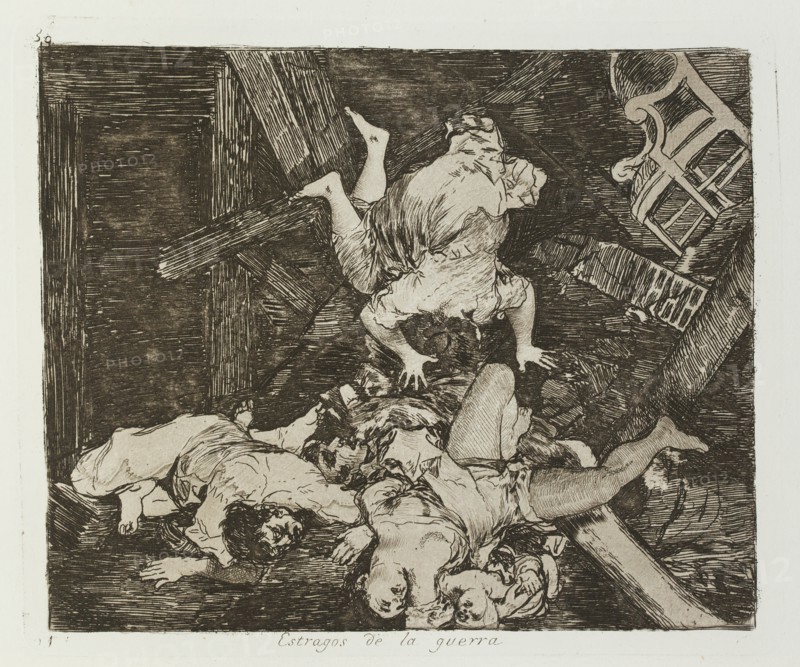 Estragos de la guerra.; Los Desastres de la Guerra, Madrid 1863. Creator: Francisco Goya.