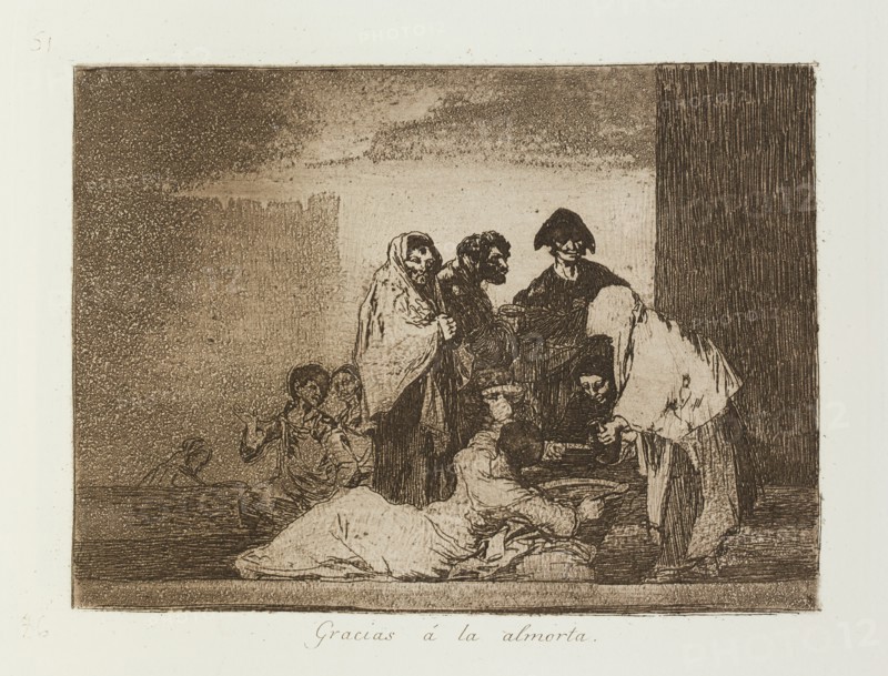 Gracias á la almorta.; Los Desastres de la Guerra, Madrid 1863. Creator: Francisco Goya.