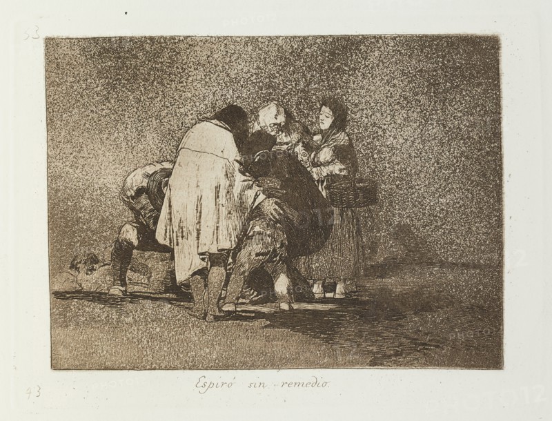 Espiró sin remedio.; Los Desastres de la Guerra, Madrid 1863. Creator: Francisco Goya.