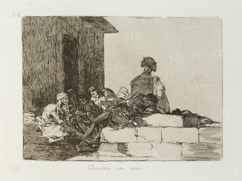 Clamores en vano.; Los Desastres de la Guerra, Madrid 1863. Creator: Francisco Goya.