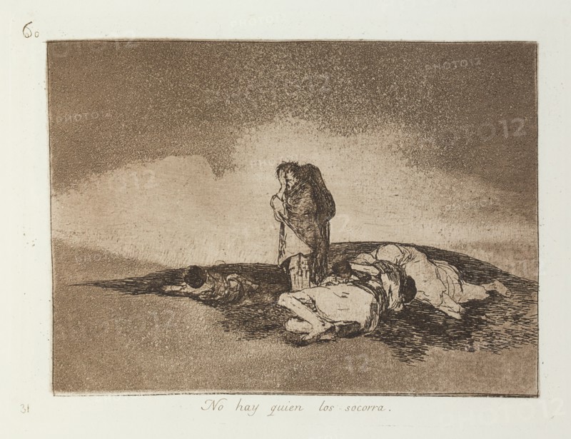 No hay quien los socorra.; Los Desastres de la Guerra, Madrid 1863. Creator: Francisco Goya.