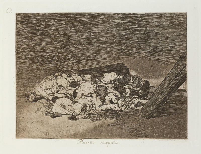 Muertos recogidos.; Los Desastres de la Guerra, Madrid 1863. Creator: Francisco Goya.