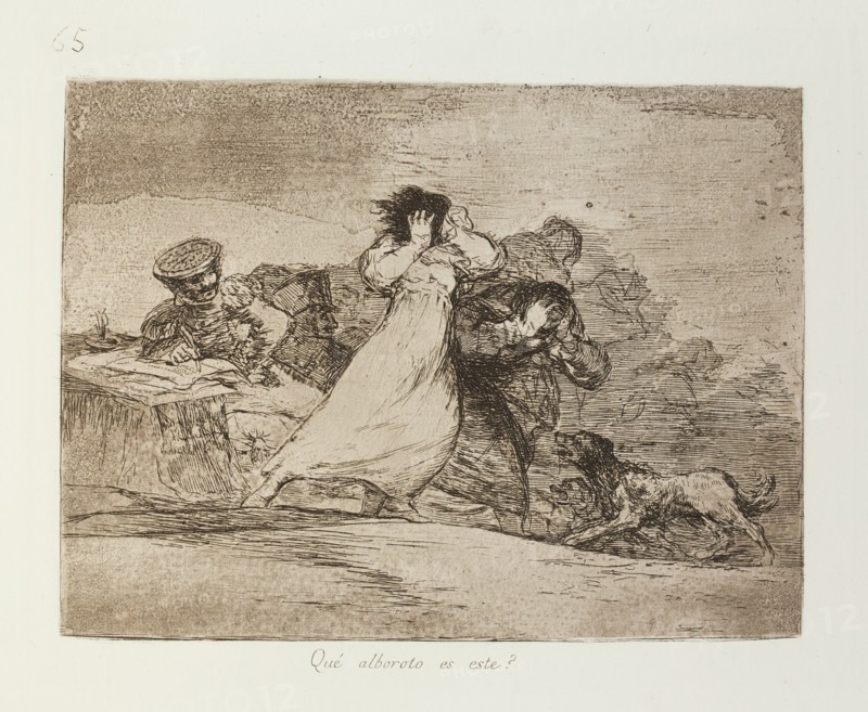 Qué alboroto es este?; Los Desastres de la Guerra, Madrid 1863. Creator: Francisco Goya.