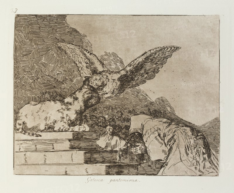 Gatesca pantomima.; Los Desastres de la Guerra, Madrid 1863. Creator: Francisco Goya.