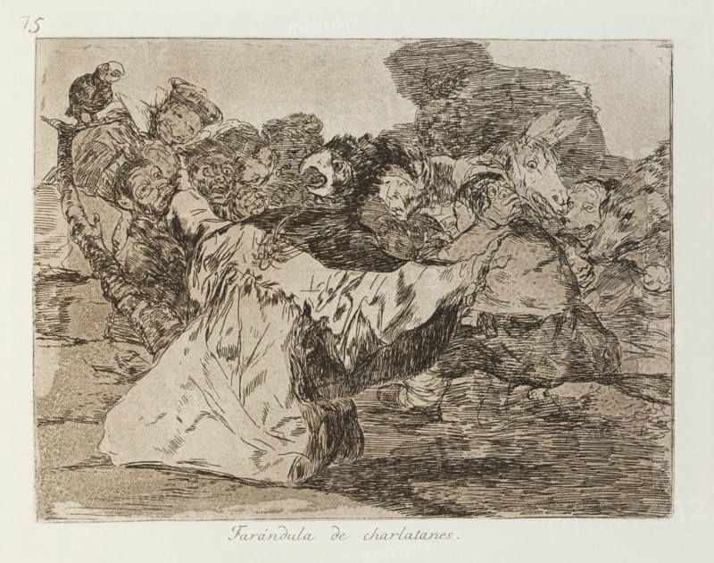 Farándula de charlatanes.; Los Desastres de la Guerra, Madrid 1863. Creator: Francisco Goya.