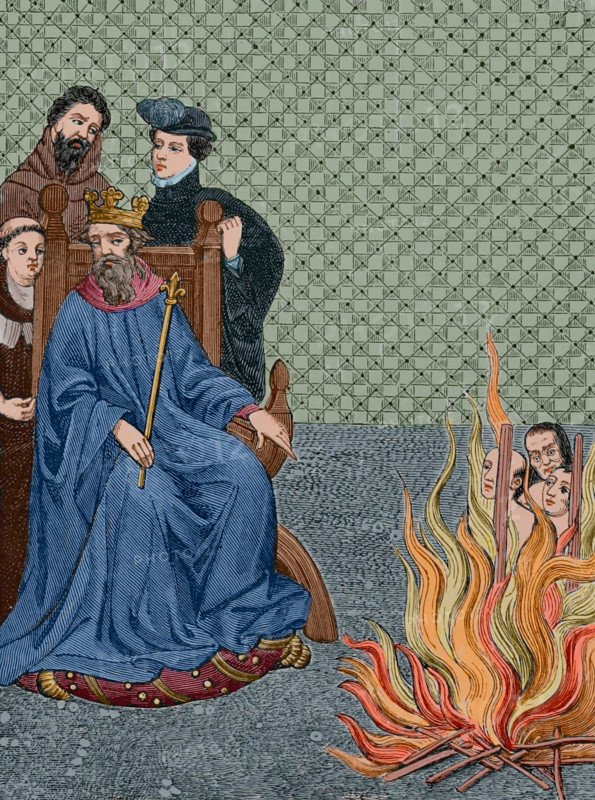 The disciples of the Parisian philosopher and theologian Amalric of Bena, (c1150-1207), 1877.  Creator: Unknown.