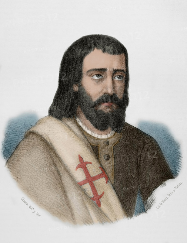 Juan de Carvajal, (d1312), Castilian knight and commander of the Order of Calatrava, 1869.  Creator: Santiago Llanta.