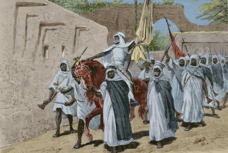 Marabout preaching for the insurrection of the tribes, Tunisia, 1881.  Creator: Tomás Carlos Capuz.