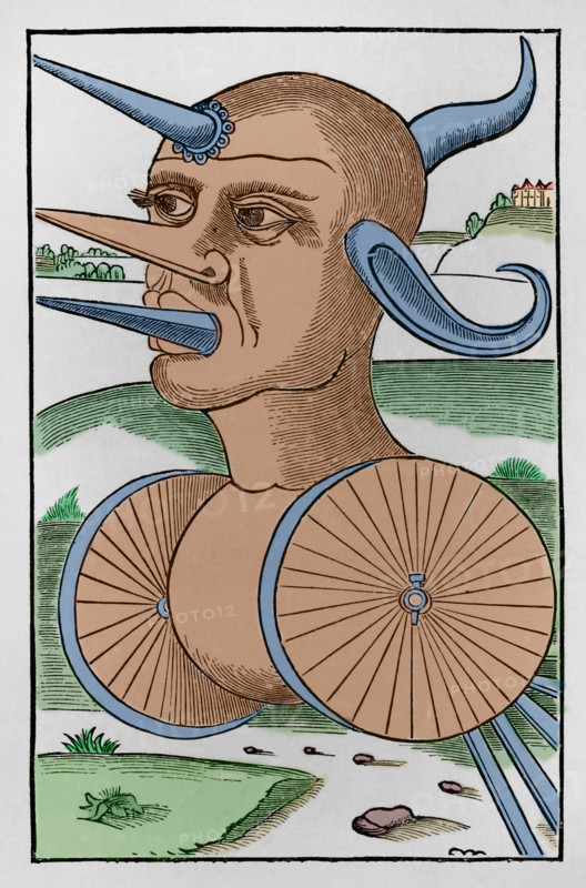 Wheeled war machine for breaking enemy ranks or crushing soldiers, 1532, (1877). Creator: Unknown.