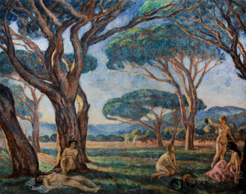 Landscape from Provence with Idyllic Scenes, 1912.  Creator: Jozef Pankiewicz.
