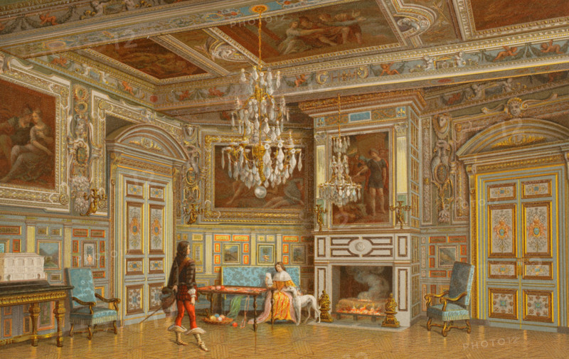 Chambre Ovale, Palace of Fontainebleau, France, 1882.  Creator: Nordmann.