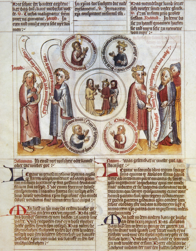 Four medallions with portraits of Jacob, David, Solomon and Nahum, c1425.  Creator: Unknown.