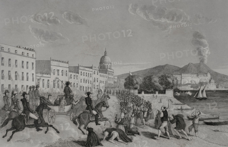Liberal revolutions of 1848: Entry of Pope Pius IX into Naples, 1857. Creator: Esteban Buxo.