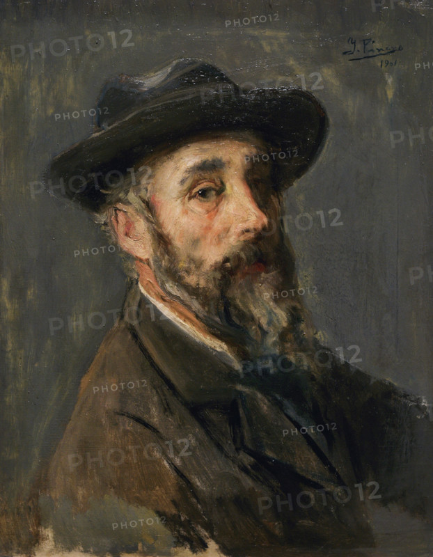 Self-portrait with a Hat, 1901. Creator: Ignacio Pinazo Camarlench.