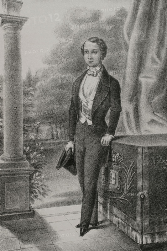 Pedro V of Portugal, (1837-1861), so-called the Hopeful, 1854.  Creator: J.J. Martinez.