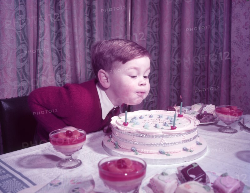 David Clark with birthday cake, c1955. Creator: Arthur Charles Kirby Ware.