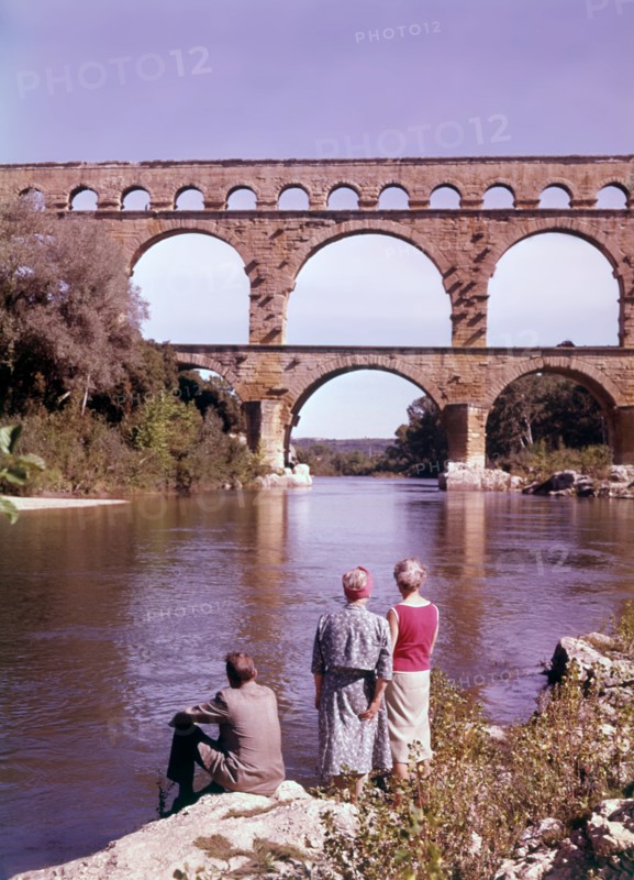 The Pont du Gard over the River Gardon, France, c1955. Creator: Arthur Charles Kirby Ware.