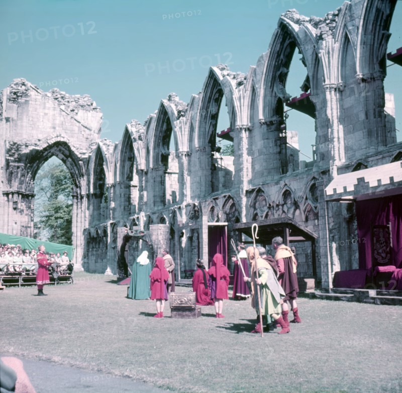 York Mystery Plays, ruins of St Mary's Abbey, York, 1951.  Creator: Arthur Charles Kirby Ware.