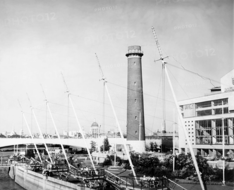 Shot Tower and Royal Festival Hall, London, c1951. Creator: Arthur Charles Kirby Ware.