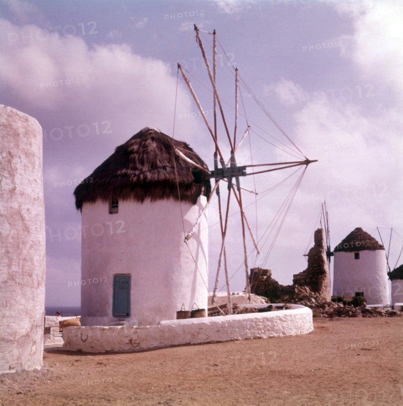 Windmills, island of Mykonos, Greece, c1955. Creator: Arthur Charles Kirby Ware.