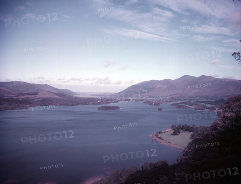 Derwent Water and Bassenthwaite from Ashness Wood, Lake District, c1955. Creator: Arthur Charles Kirby Ware.