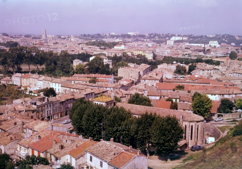 Ville Basse from La Cité ramparts, Carcassonne, France, c1955. Creator: Arthur Charles Kirby Ware.