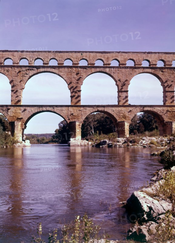 The Pont du Gard over the River Gardon, France, c1955. Creator: Arthur Charles Kirby Ware.